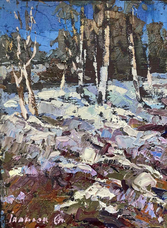 Oil painting Winter Landscape 