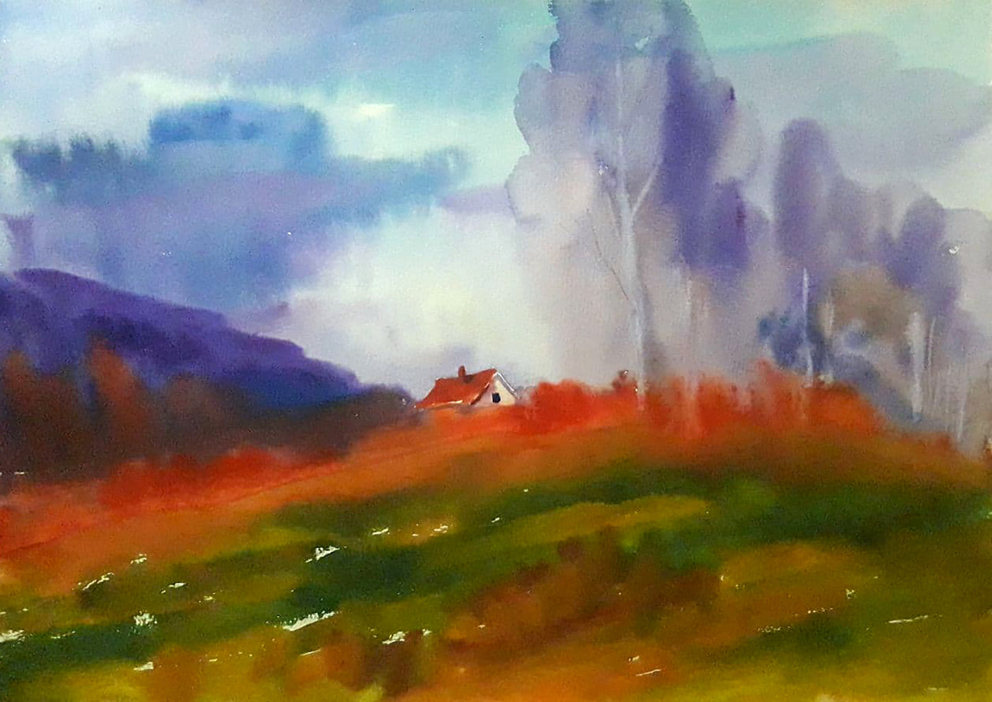 Watercolor painting House in the forest Serdyuk Boris Petrovich