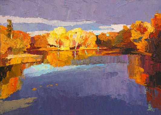 Oil painting Autumn on Psli Egor Shvachunov