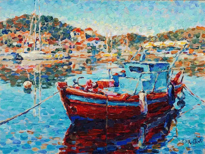 Acrylic painting Red Morning Osnach Olesia