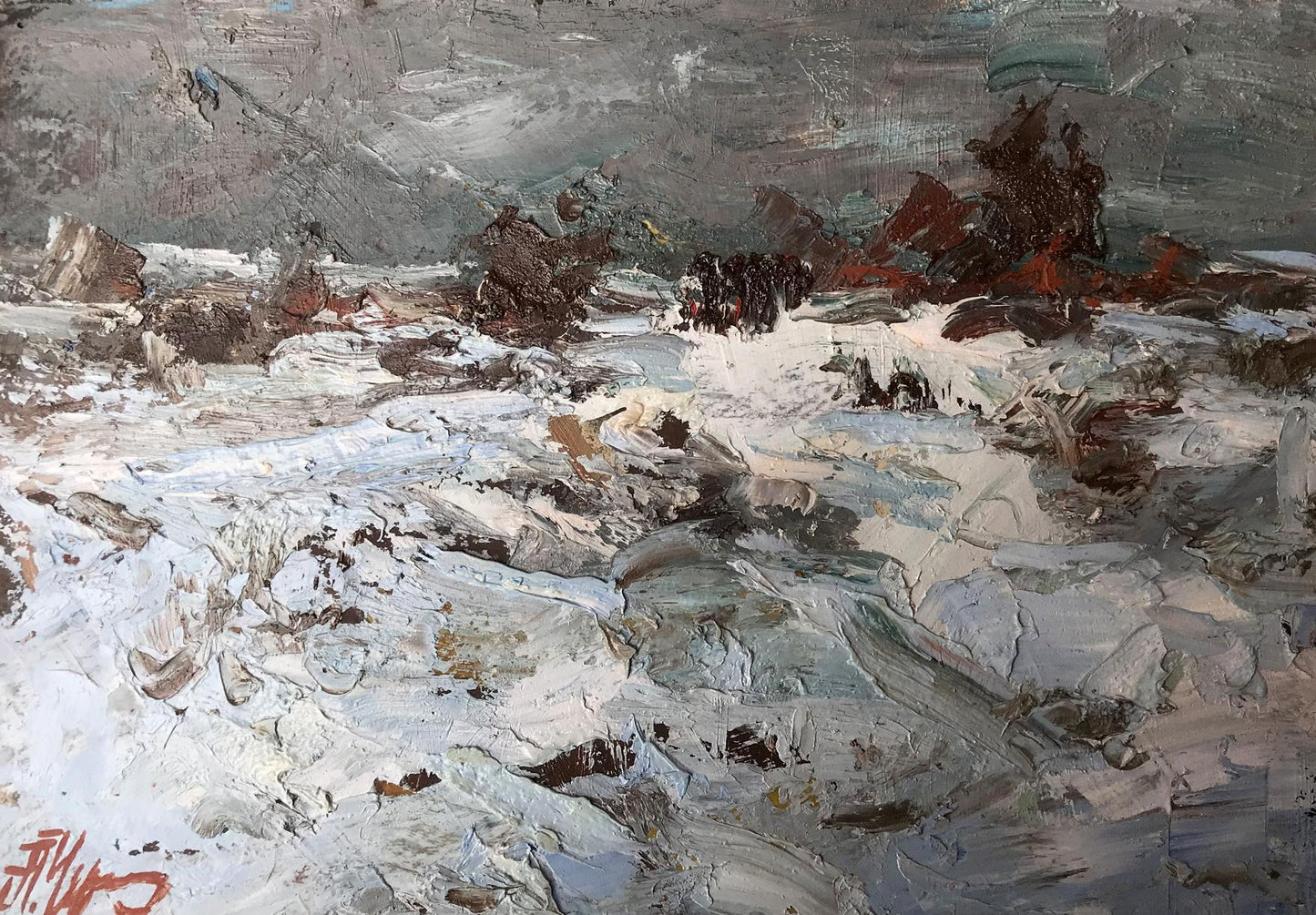 Oil painting Winter steppes Alexander Nikolaevich Cherednichenko
