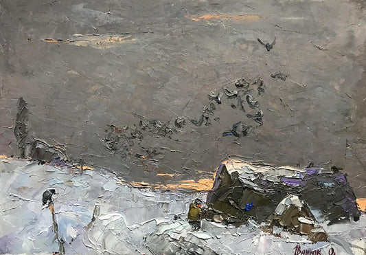 Oil painting Winter twilight Ivanyuk Alex