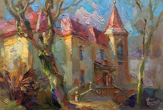 Oil painting Streets of Lviv Batrakov Vladimir Grigorievich