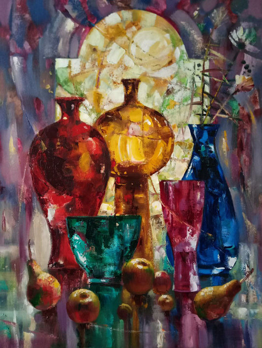Oil painting glass jugs Anatoly Borisovich Tarabanov