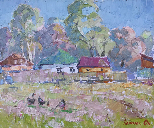 Oil painting To the pasture Ivanyuk Alex