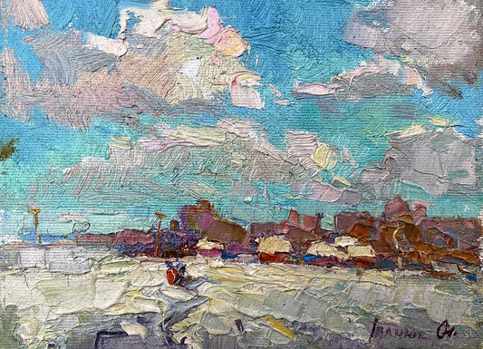 Oil painting Winter distance Ivanyuk Oksana