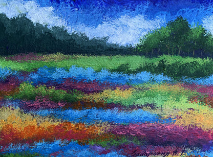 Oil painting Fields of flowers V. Zadorozhnya