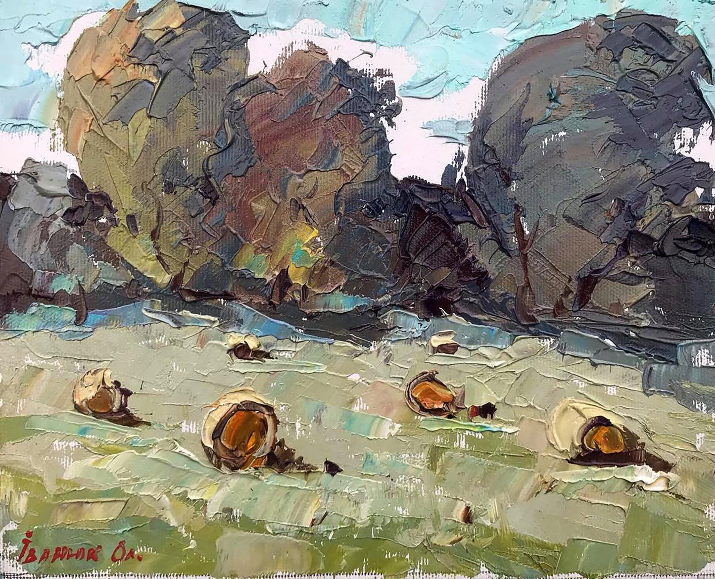 Oil painting Sun in the field Ivanyuk Alex