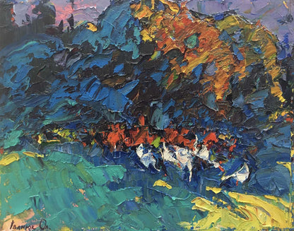 Oil painting Autumn twilight Ivanyuk Alex