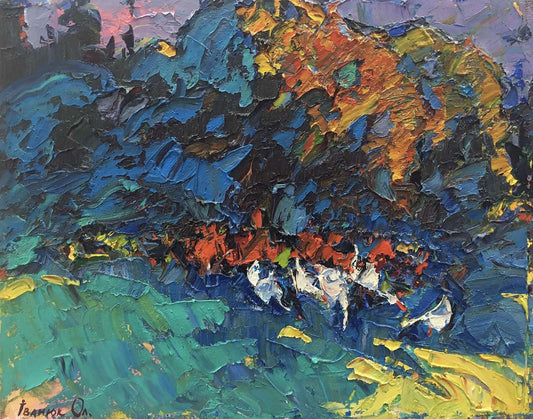 Oil painting Autumn twilight Ivanyuk Alex