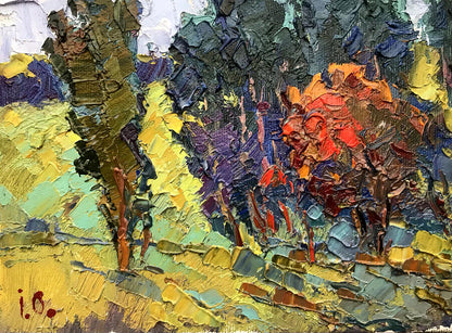 Oil painting Viburnum bush Ivanyuk Alex