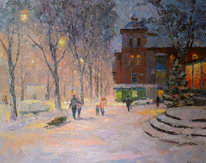 Oil painting On the eve of the New Year holidays Serdyuk Boris Petrovich
