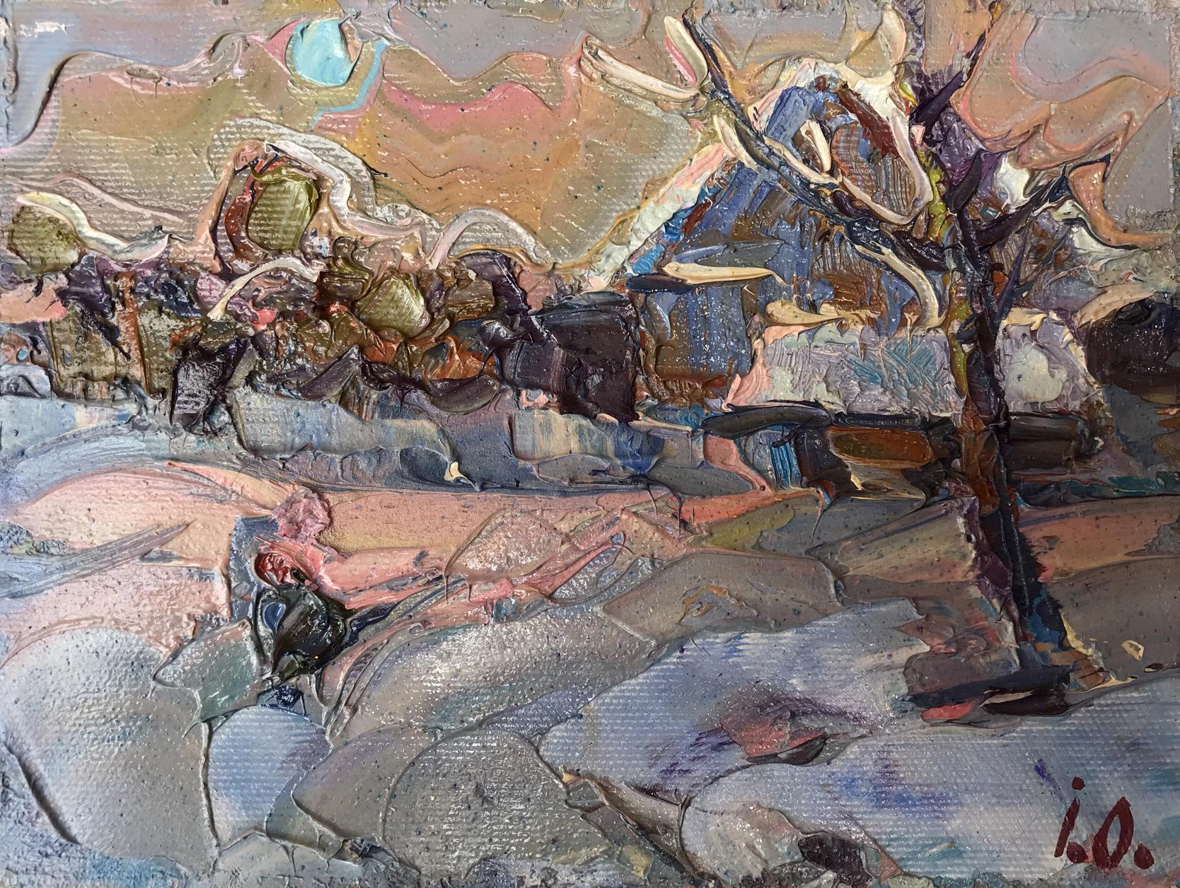 Oil painting Frosty evening Ivanyuk Oksana