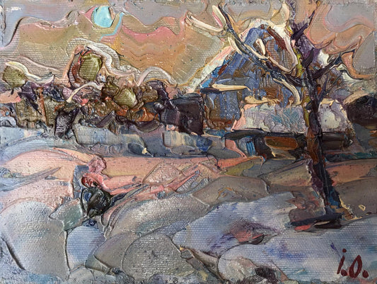 Oil painting Frosty evening Ivanyuk Oksana