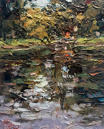 Oil painting Quiet lake Alexander Nikolaevich Cherednichenko