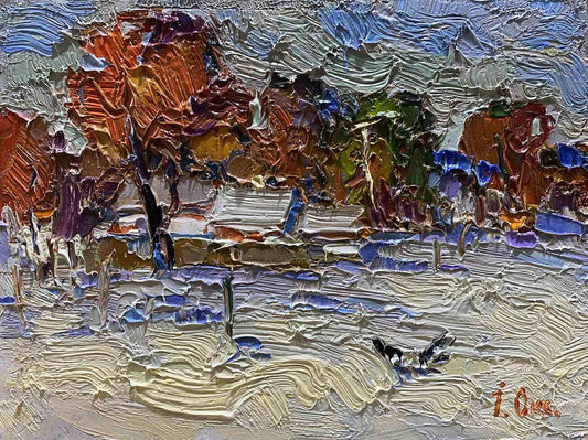 Oil painting winter
