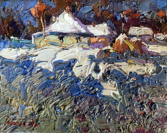 Oil painting Freezing day Ivanyuk Oksana