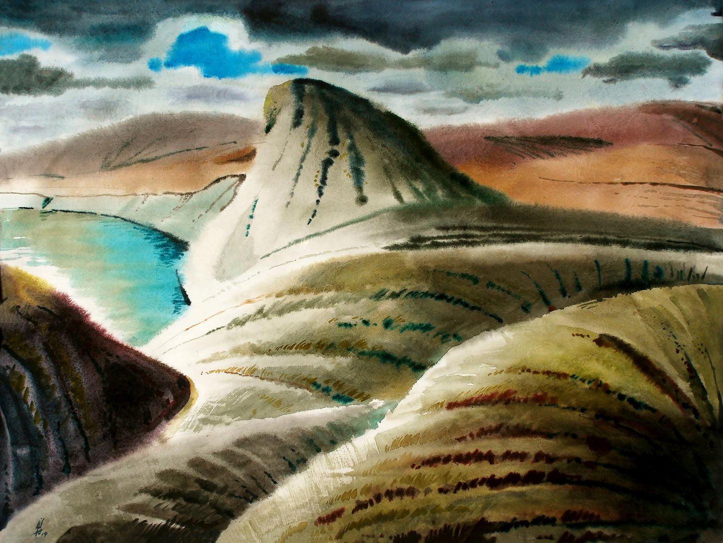 Watercolor painting Eastern Crimea Egor Shvachunov