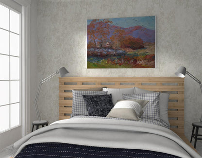 The oil painting captures the essence of "Autumn Colors" by Boris Petrovich Serdyuk