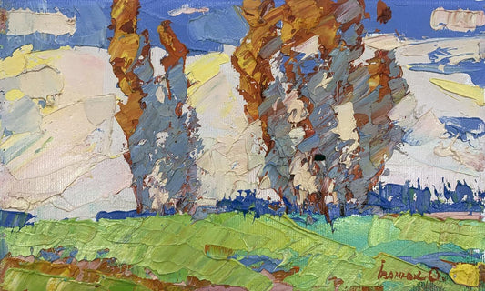 Oil painting Warm evenings in the field Alex Ivanyuk
