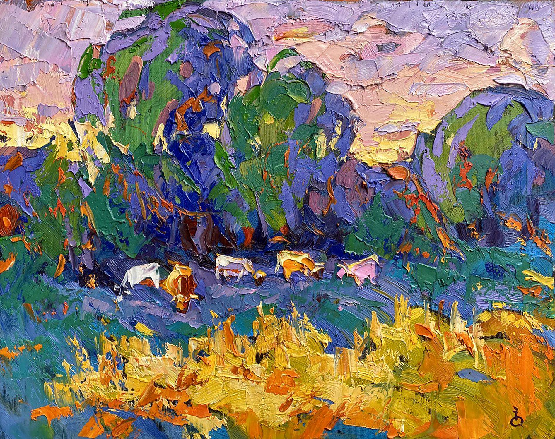 Oil painting Forest landscape