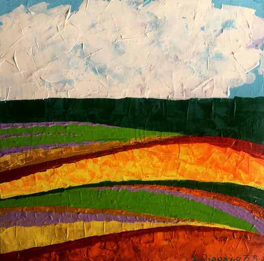 Oil painting Summer perspective after rain V. Zadorozhnya
