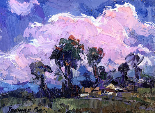 Oil painting Edge of the village Kalenyuk Oksana