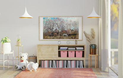 Oil painting Landscape with horses Serdyuk Boris Petrovich