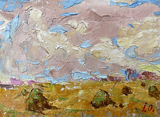 Oil painting On the stubble Ivanyuk Alex