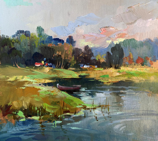 OIl painting On the left bank of the river Yuriy Suprunchuk