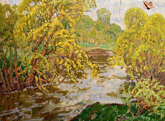 Oil painting Above a river Georgy Kolosovsky