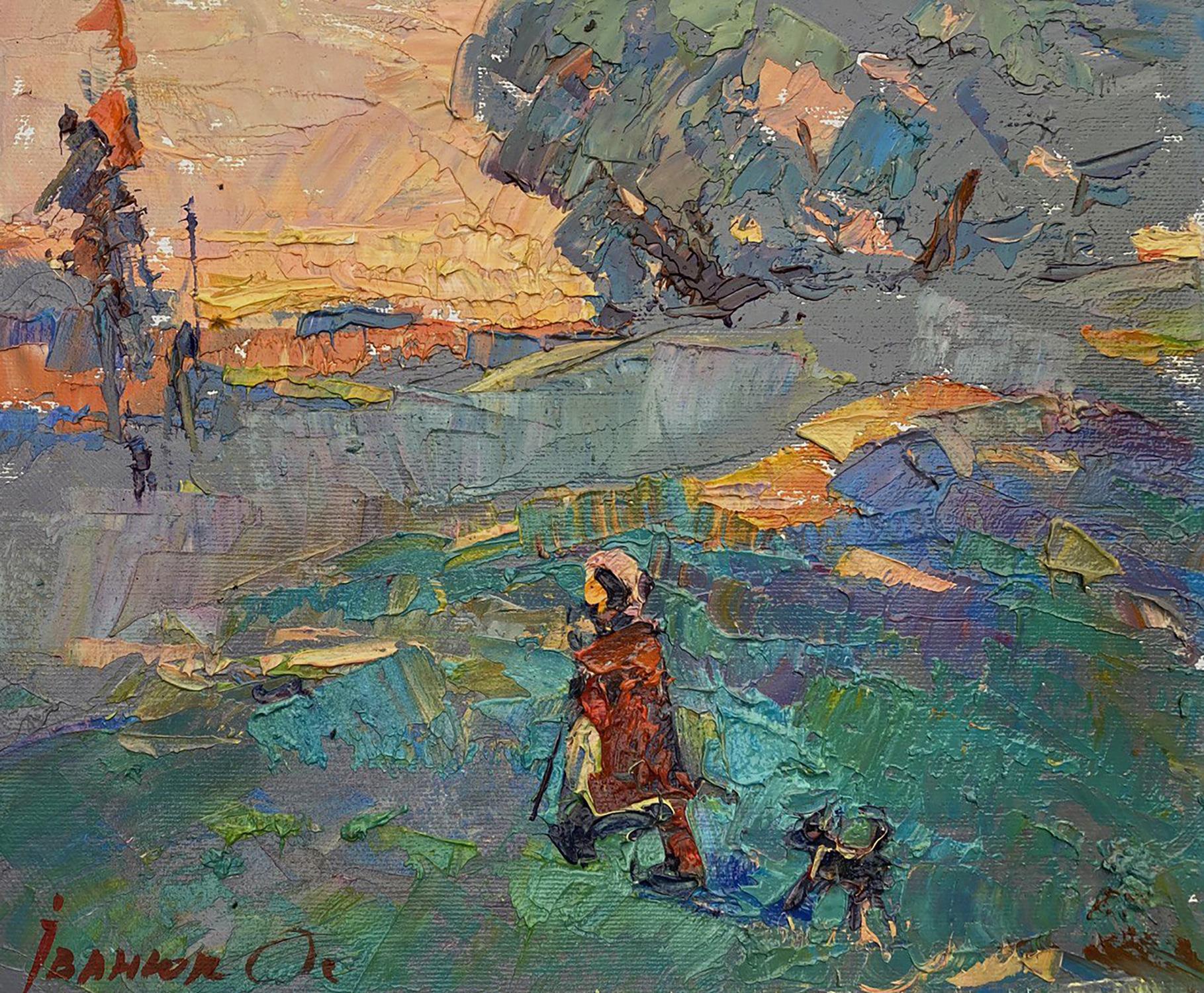 Oil painting Autumn road Ivanyuk Alex