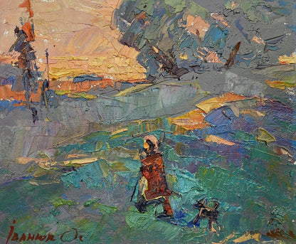Oil painting Autumn road Ivanyuk Alex