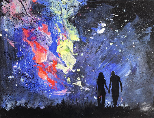 Oil painting Love night Unknown artist