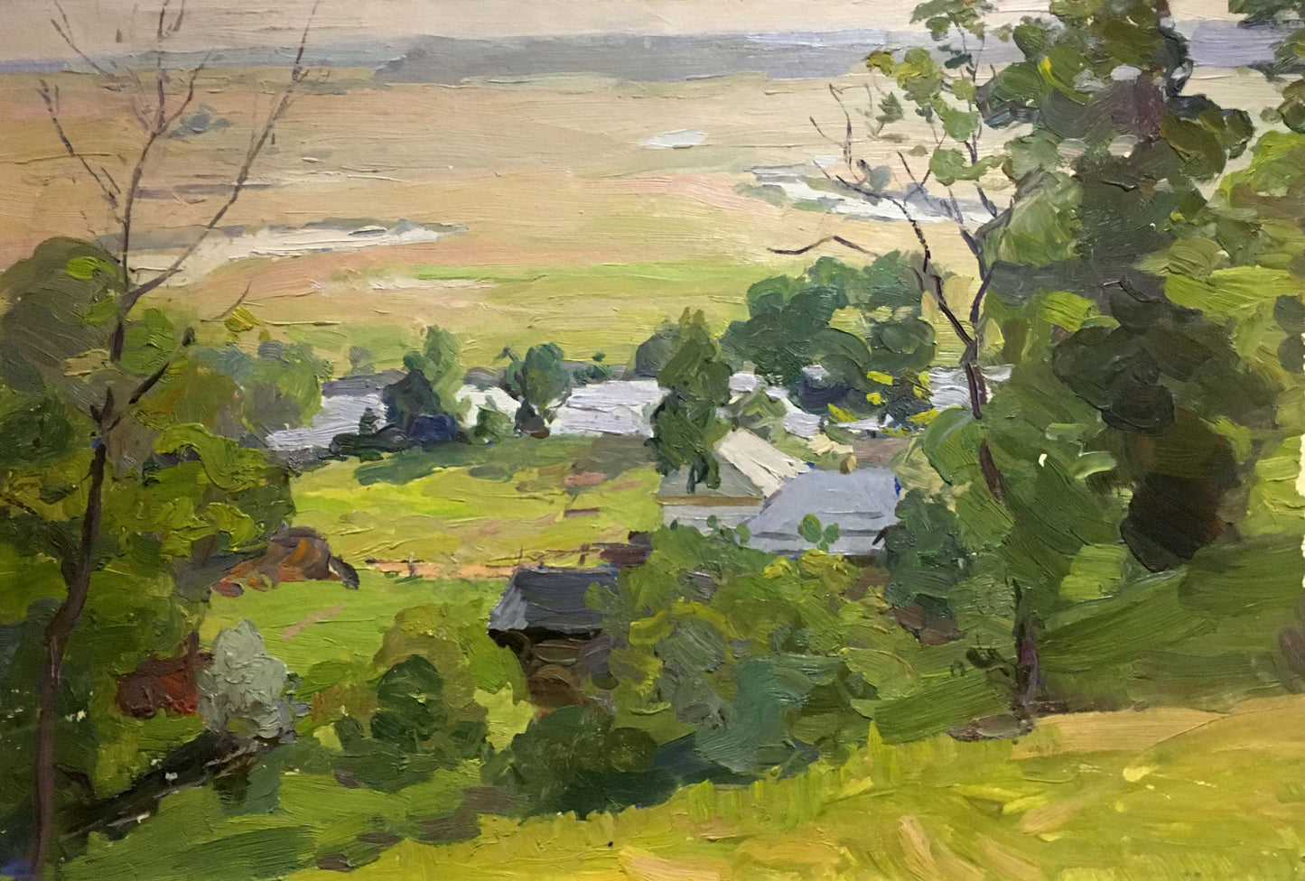 Oil painting Landscape of the village Gantman Moisey Faibovich