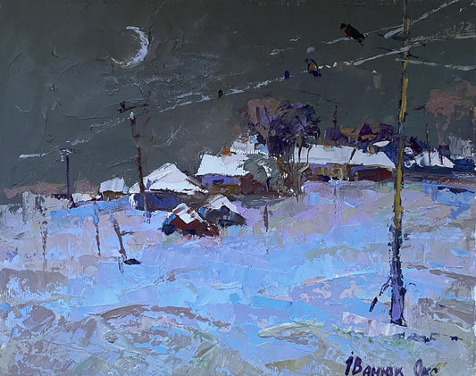 Oil painting Winter Landscape 
