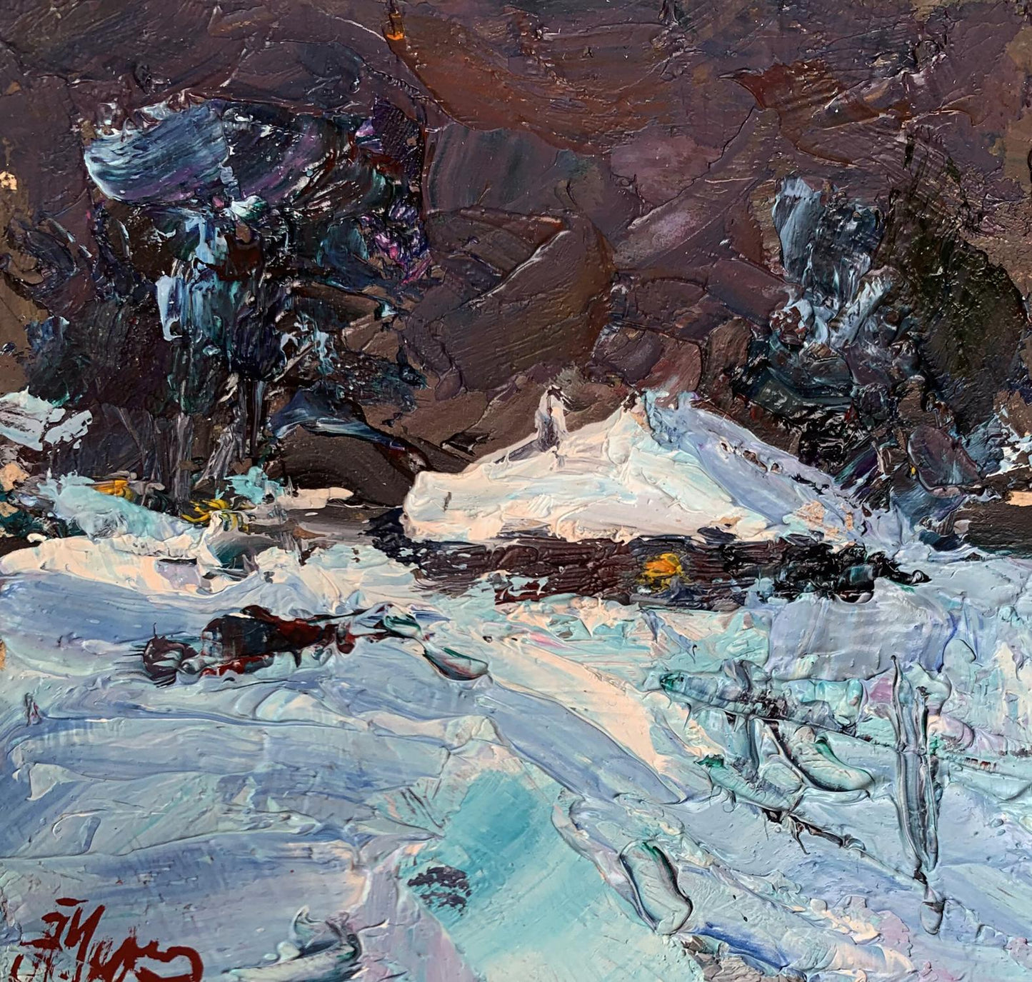 Oil painting Winter night Oleksiyander Cherednichenko