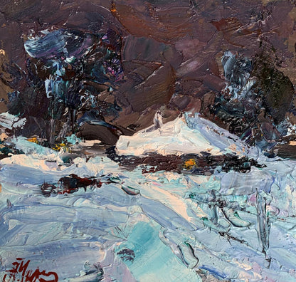 Oil painting Winter night Oleksiyander Cherednichenko