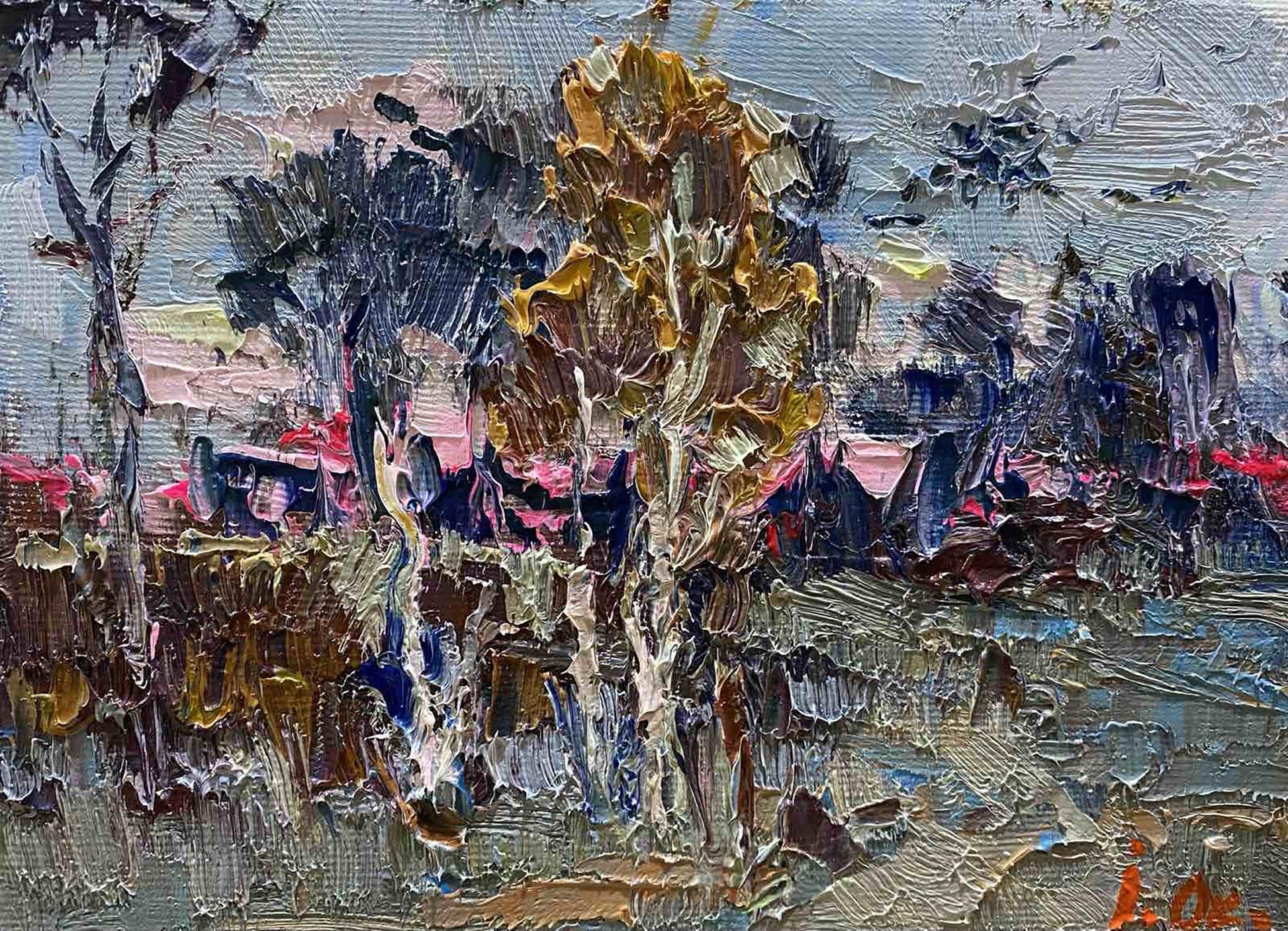 Oil painting Frosty evenings