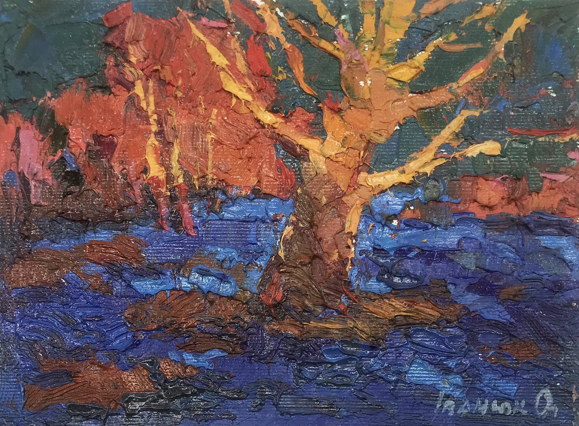 Oil painting autumn foliage Ivanyuk Оksаnа