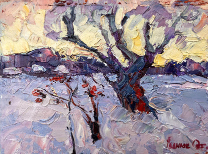 Oil painting Frosty evening Ivanyuk Oksana