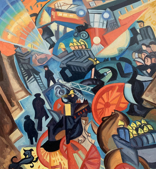 Abstract oil painting Firefighting Victor Konotopsky