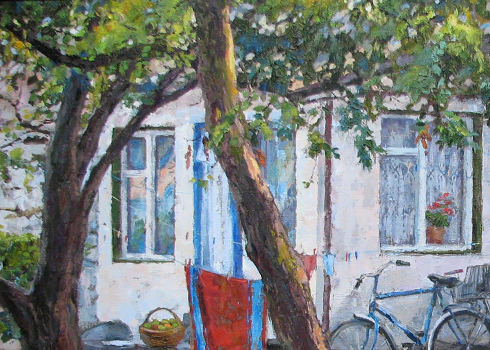Oil painting Urban landscape  Osnach Olesia