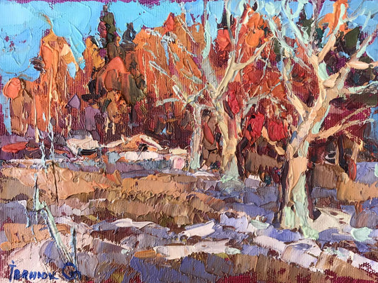 Oil painting The first snow Alex Ivanyuk