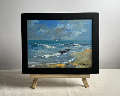 OIl painting Seagulls on the seashore Yuriy Suprunchuk