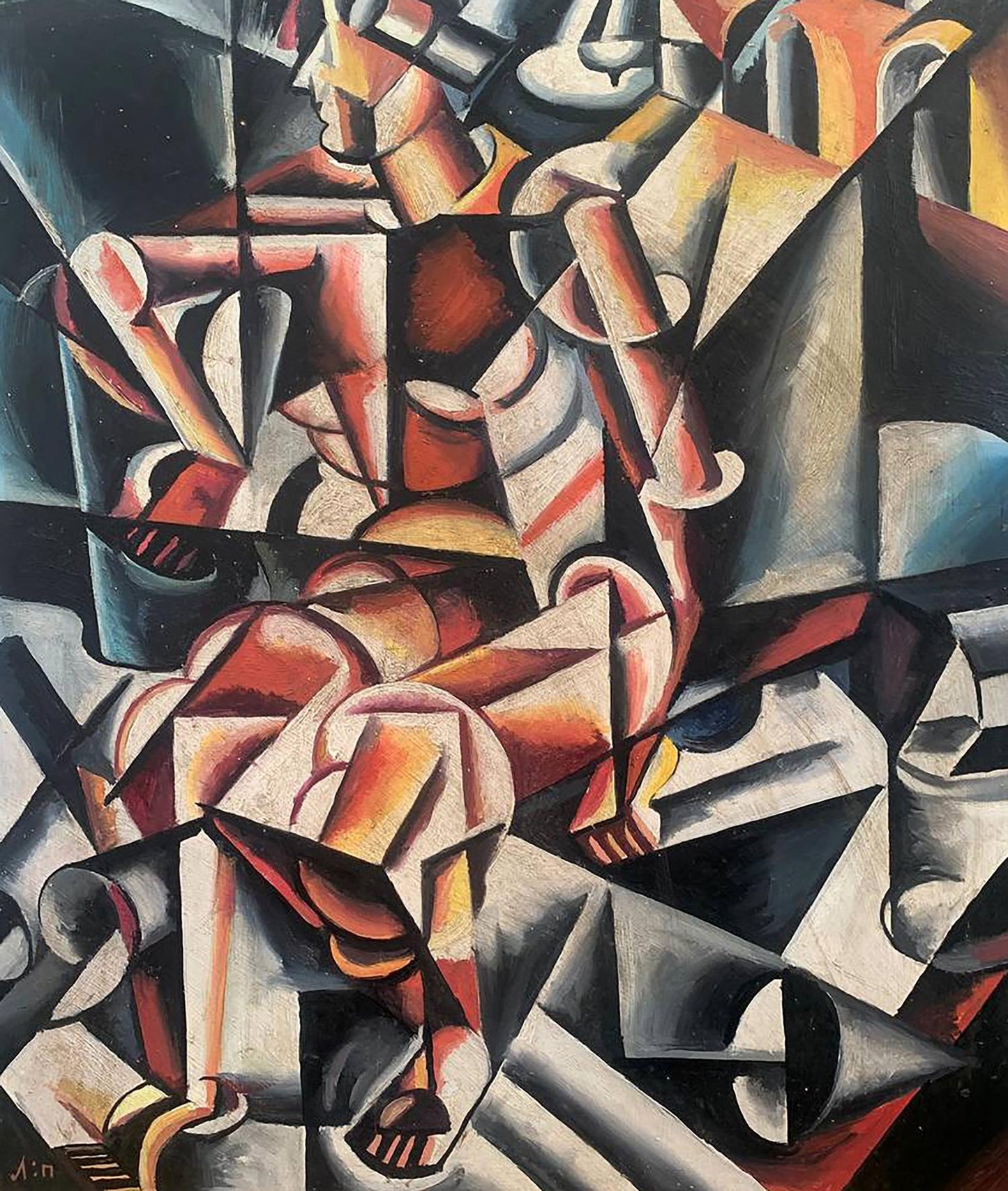 Abstract oil painting A look into the future V. Konotopsky