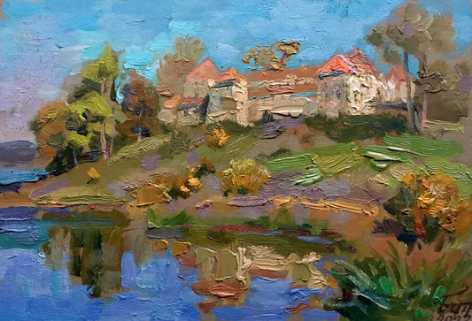 Oil painting Panorama of the castle Batrakov Vladimir Grigorievich