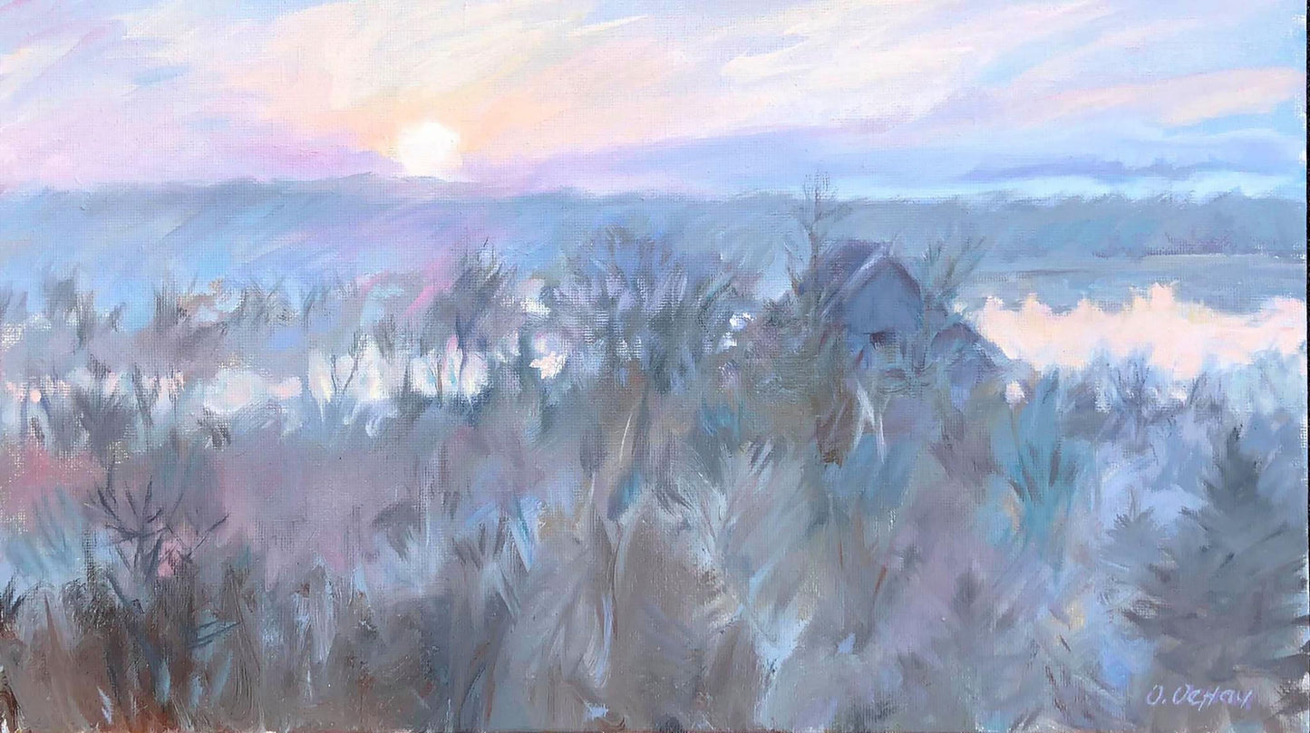 Oil painting Beggining of the day Osnach Olesia