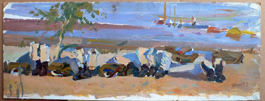 Oil painting Study on the shore Erlikh Vladimir Isaakovich
