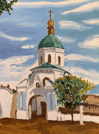 Oil painting City Church Oleksandr Gukalov